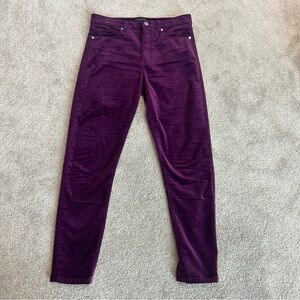 Banana Republic Purple premium denim high-rise skinny corduroy slim pants Sz 28